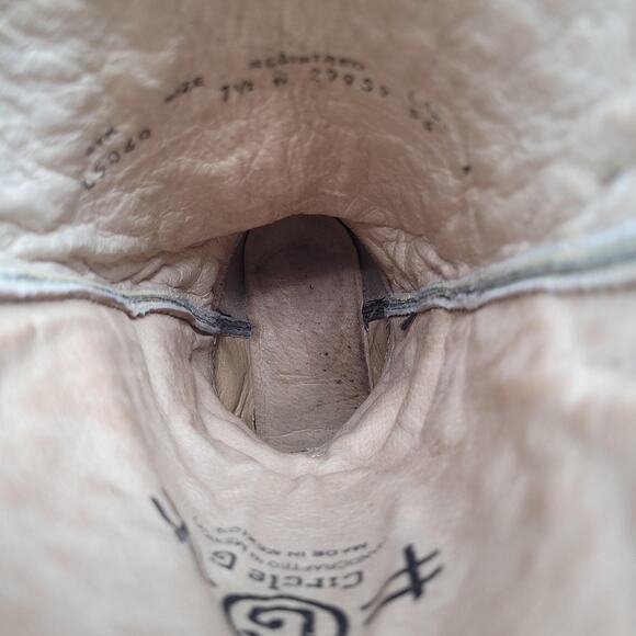 Circle G Boots Women 7.5W Black Embroidered Cross Western Snip Toe Cowgirl Rodeo - Picture 11 of 14